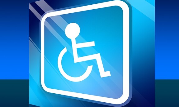 logo przedstawiające grafikę wózka inwalidzkiego